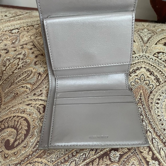 Celine Paris Light Gray Pebbled Leather Trifold Wallet Authentic Made in Italy - Picture 11 of 16